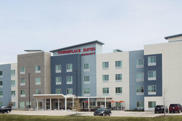 front view of the Towneplace Suites hotel