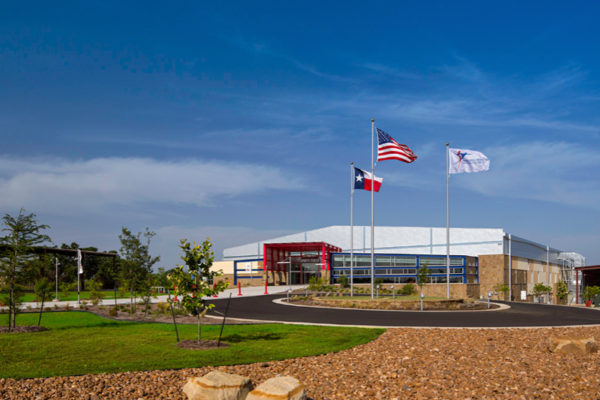 view of the front entrance to the Round Rock Sports Center