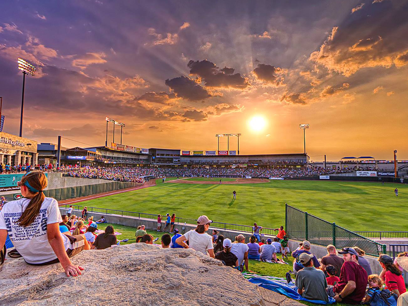 Photo of the Dell Diamond at sunset