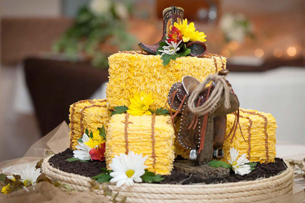 Western Cake with boots and saddle