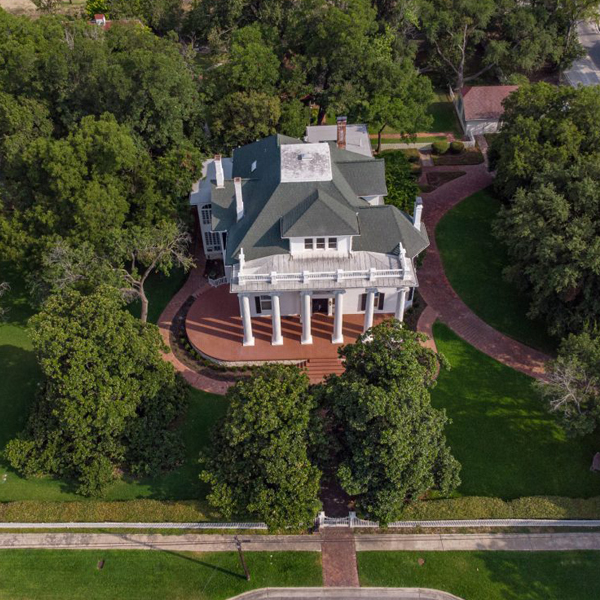 aerial view of Woodbine Mansion