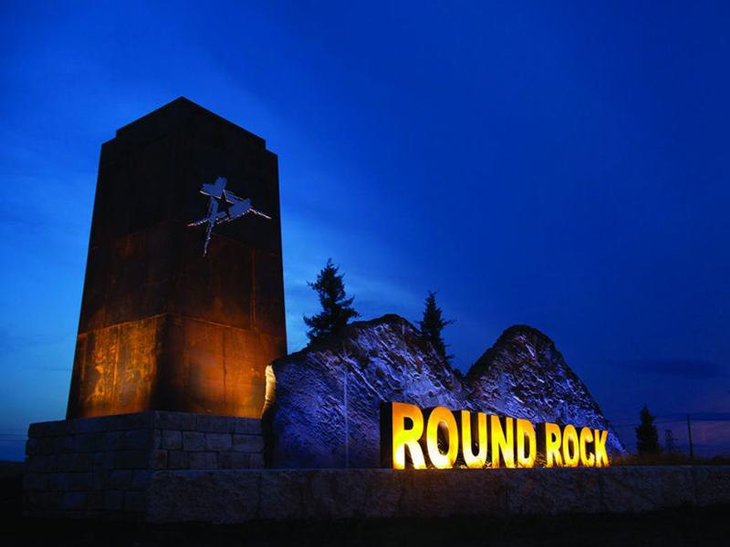 Round Rock Lighted Sign
