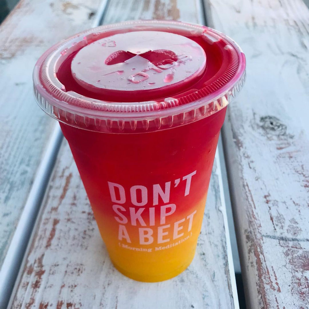 Phot of cup that says "Don't skip a beet."