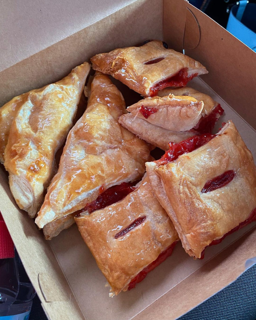 Photo of a box of pastries. 