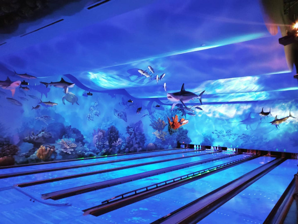 Underwater bowling. 