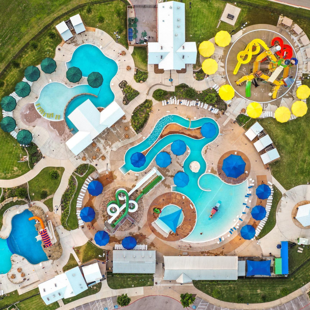 view of the water park from above. 