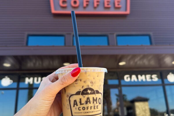 cup of iced coffee at Alamo Coffee