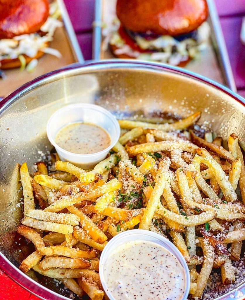 Photo of truffle fries with parmesan. 