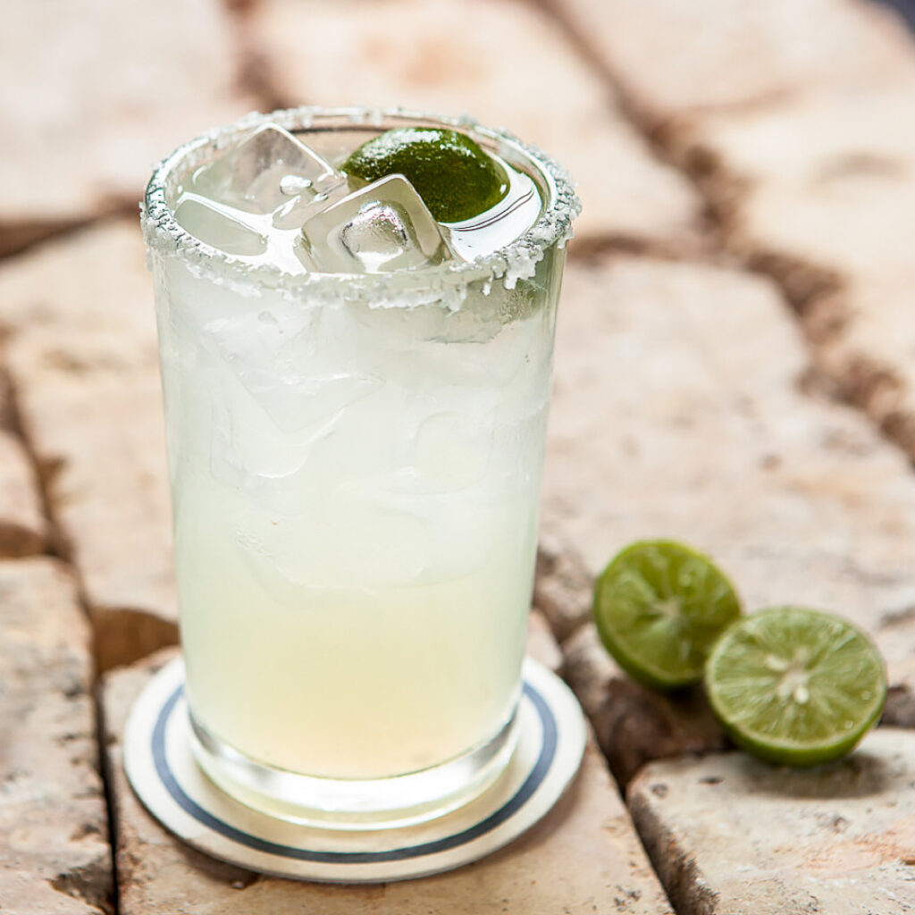 Margarita on the rocks with limes. 