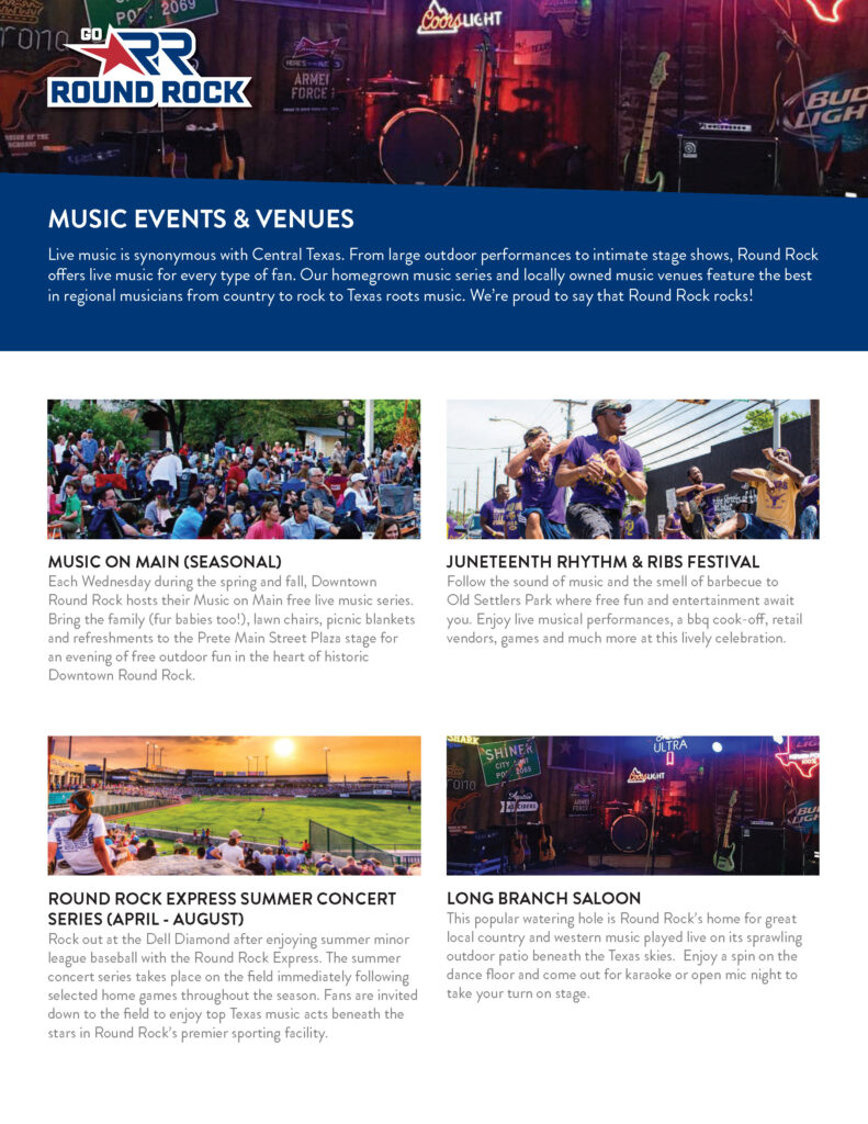 Round Rock Music and Events Fact Sheet