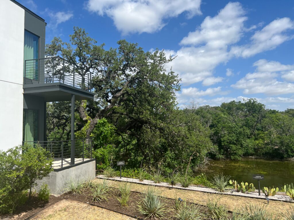 Exterior view of the room balcony and Brushy Creek