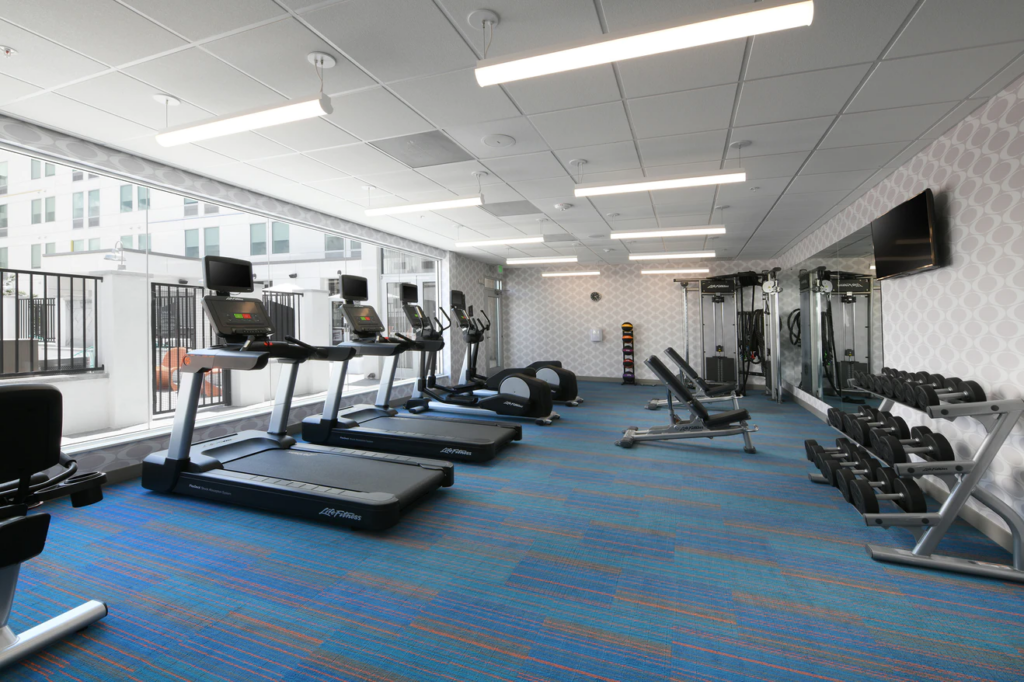Interior view of fitness center