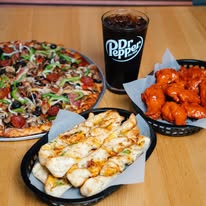 Pizza, Wings and Garlic Parmesan Twists
