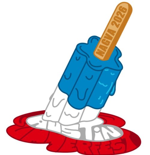 NAGVA 2026 Summerfest red, white, and blue melting popsicle image