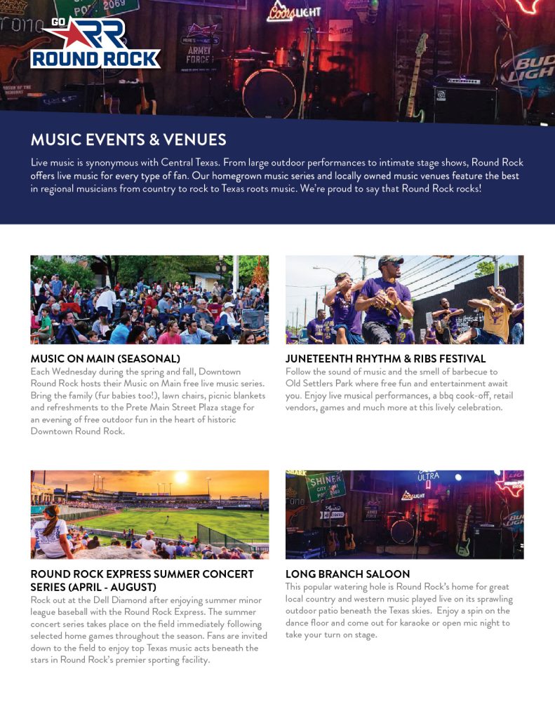 Music Events Venue Fact Sheet 2026